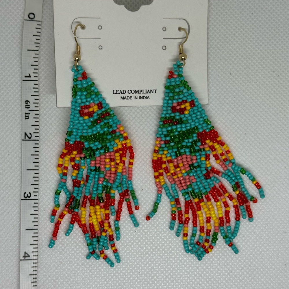 Natasha Beaded Statement Earrings - Multi-Color - image 4